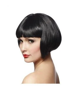 Spirit Halloween Short Black Bob Wig