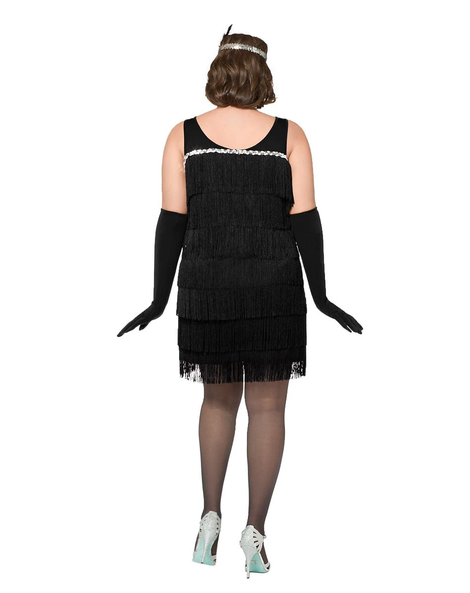 Spirit Halloween Adult Black Charleston Cutie Flapper Plus Size Costume 4 Spirit Halloween Adult Black Charleston Cutie Flapper Plus Size Costume - Image 2