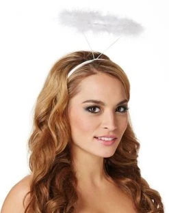 Spirit Halloween White Faux Marabou Halo
