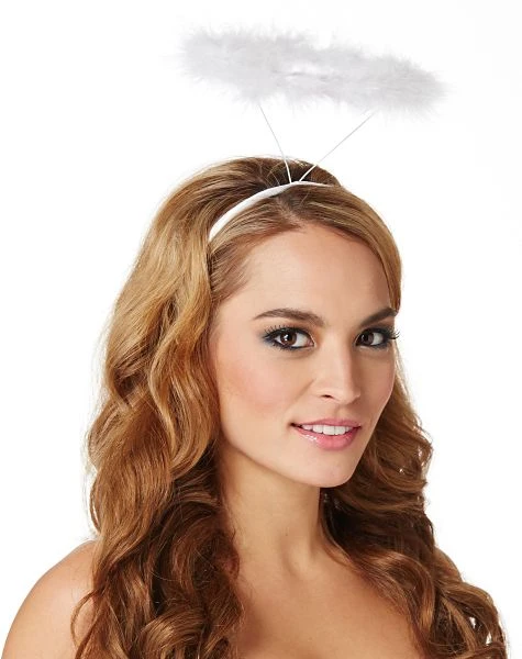 Spirit Halloween White Faux Marabou Halo 3 Spirit Halloween White Faux Marabou Halo