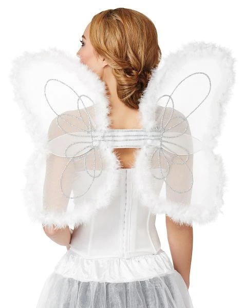 Spirit Halloween White Faux Marabou Wings 3 Spirit Halloween White Faux Marabou Wings