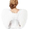 Spirit Halloween White Faux Feather Wings -HALLOWEEN COSTUMES Sales 01039627 a