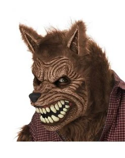 Spirit Halloween Animotion Brown Werewolf Full Mask -HALLOWEEN COSTUMES Sales 01107168 b