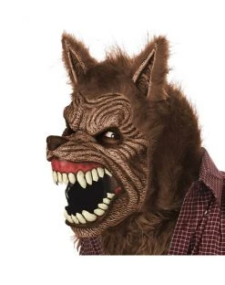 Spirit Halloween Animotion Brown Werewolf Full Mask -HALLOWEEN COSTUMES Sales 01107168 c
