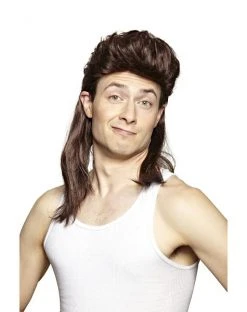 Spirit Halloween Brown Mullet Wig