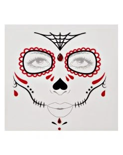 Spirit Halloween Sugar Skull Face Decal