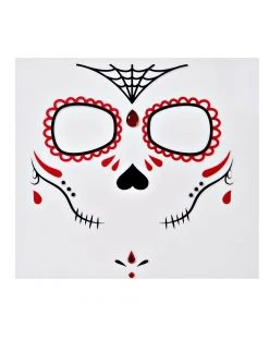 Spirit Halloween Floral Day of the Dead Face Tattoo Decal -HALLOWEEN COSTUMES Sales 01226042 b 1