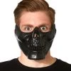 Spirit Halloween Black Metallic Skull Half Mask -HALLOWEEN COSTUMES Sales 01226224 a