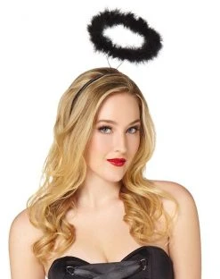Spirit Halloween Faux Marabou Black Halo