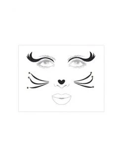 Spirit Halloween Black Cat Face Tattoo Decal