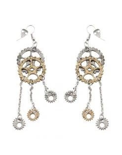 Spirit Halloween Steampunk Gear Dangle Earrings