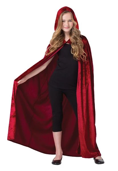 Spirit Halloween Kids Burgundy Velvet Hooded Cape 3 Spirit Halloween Kids Burgundy Velvet Hooded Cape