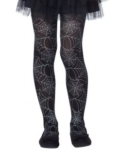 Spirit Halloween Metallic Silver Spider Web Tights
