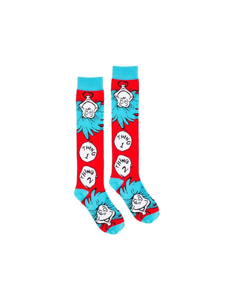 Spirit Halloween Thing 1 and 2 Knee High Socks - Dr. Seuss 3 Spirit Halloween Thing 1 and 2 Knee High Socks - Dr. Seuss