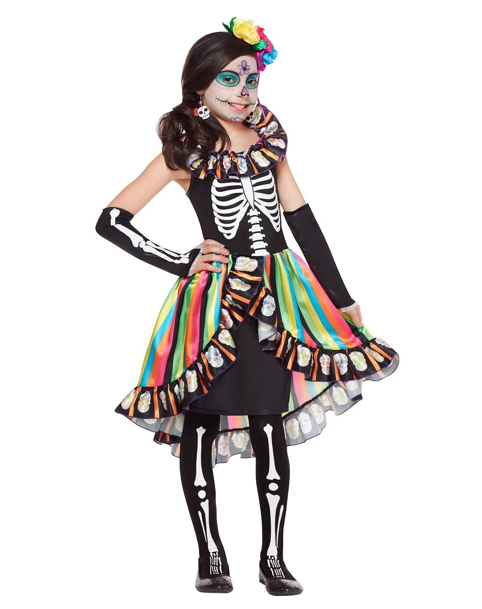 Spirit Halloween Kids Rainbow Sugar Skull Costume 3 Spirit Halloween Kids Rainbow Sugar Skull Costume