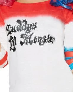 Spirit Halloween Adult Daddy's Lil Monster Varsity Top - Suicide Squad 8 Spirit Halloween Adult Daddy's Lil Monster Varsity Top - Suicide Squad -HALLOWEEN COSTUMES Sales 01328228 c