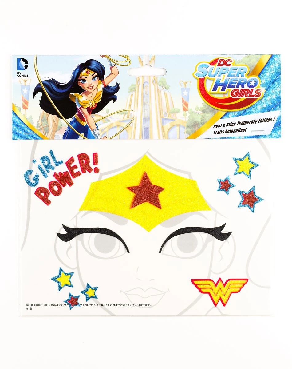 Spirit Halloween Wonder Woman Face Tattoo - DC Super Hero Girls 3 Spirit Halloween Wonder Woman Face Tattoo - DC Super Hero Girls