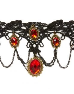 Spirit Halloween Black Lace Vampire Choker -HALLOWEEN COSTUMES Sales 01330786 b