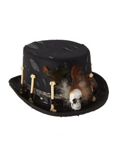 Spirit Halloween Witch Doctor Faux Feather Top Hat