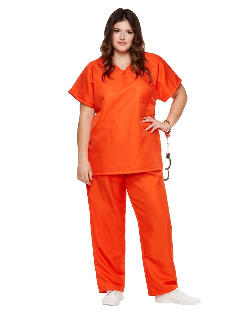 Spirit Halloween Adult Got Busted Orange Prisoner Plus Size Costume 3 Spirit Halloween Adult Got Busted Orange Prisoner Plus Size Costume