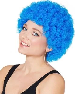 Spirit Halloween Blue Curly Wig -HALLOWEEN COSTUMES Sales 01340280 c