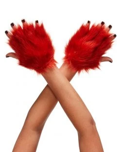 Spirit Halloween Faux Fur Fox Gloves