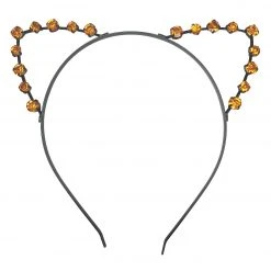 Spirit Halloween Orange Rhinestone Cat Ears Headband