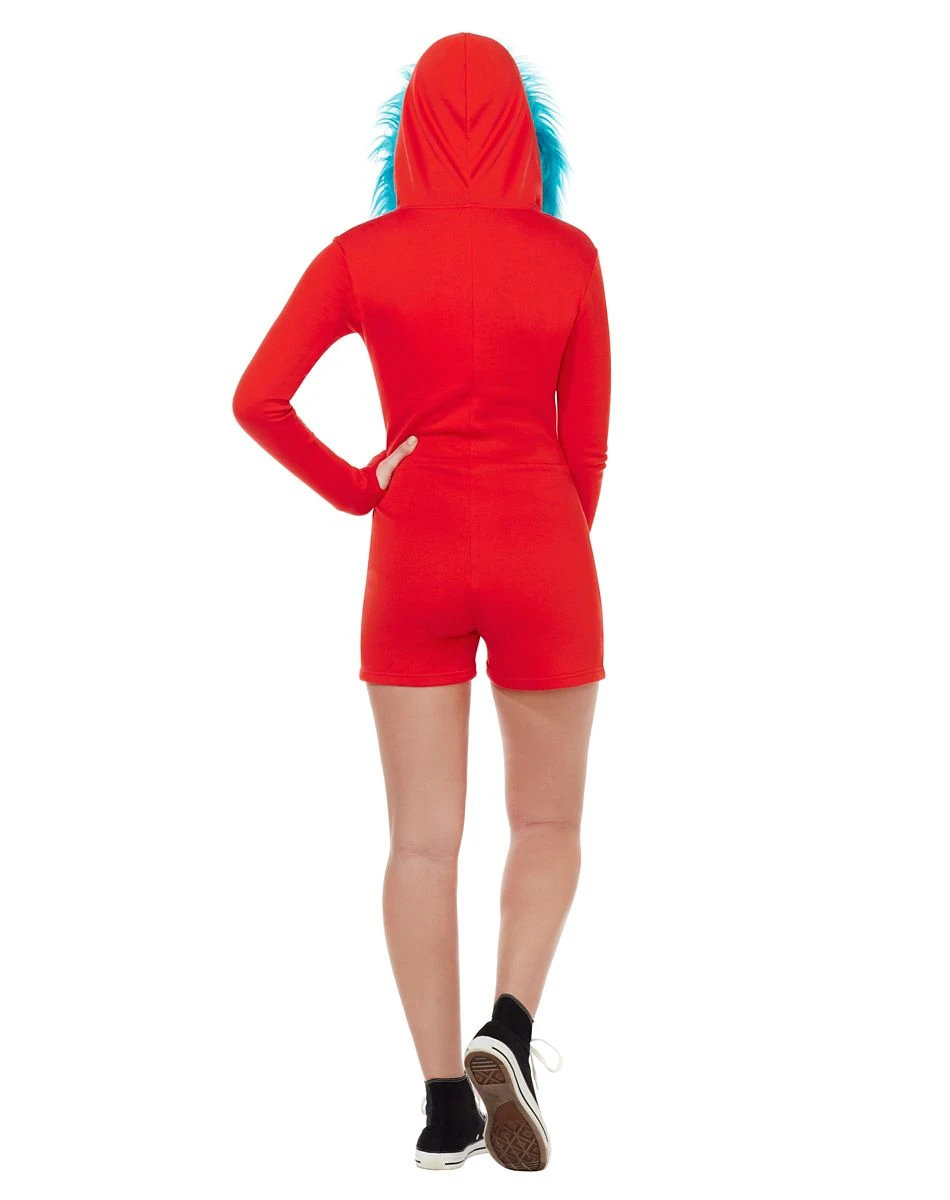 Spirit Halloween Adult Thing 1 and Thing 2 Romper Costume - Dr. Seuss 4 Spirit Halloween Adult Thing 1 and Thing 2 Romper Costume - Dr. Seuss - Image 2