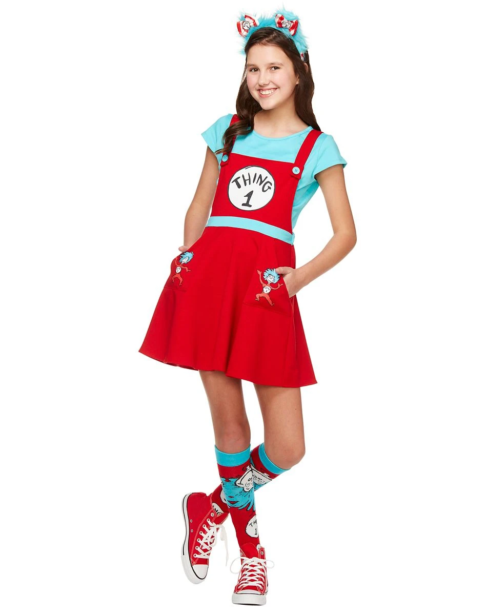 Spirit Halloween Tween Thing 1 and 2 Jumper Dress Costume - Dr. Seuss 3 Spirit Halloween Tween Thing 1 and 2 Jumper Dress Costume - Dr. Seuss