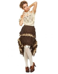 Spirit Halloween Tiered Lace Steampunk Skirt