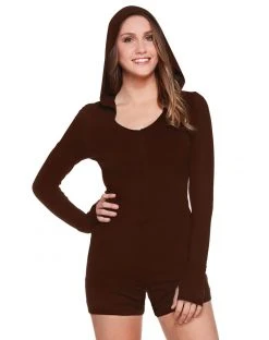 Spirit Halloween Adult Brown Hooded Romper