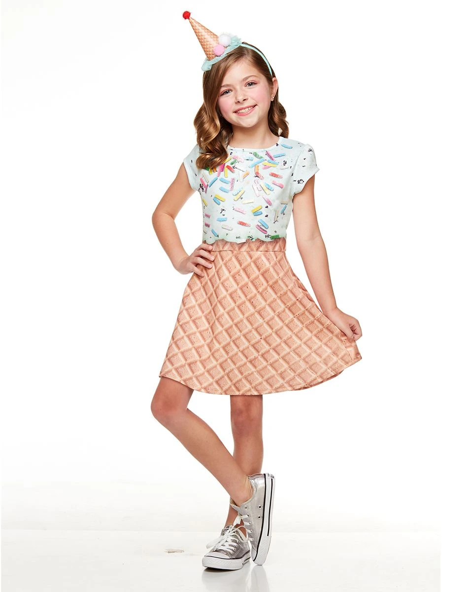 Spirit Halloween Kids Ice Cream Cone Sprinkle Dress Costume 3 Spirit Halloween Kids Ice Cream Cone Sprinkle Dress Costume