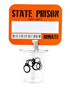 Spirit Halloween Prison Inmate Badge with Shot Glass