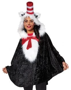 Spirit Halloween Cat In The Hat Poncho - Dr. Seuss -HALLOWEEN COSTUMES Sales 01392679 b