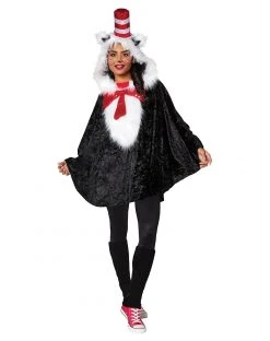 Spirit Halloween Cat In The Hat Poncho - Dr. Seuss -HALLOWEEN COSTUMES Sales 01392679 c