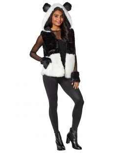 Spirit Halloween Faux Fur Panda Vest -HALLOWEEN COSTUMES Sales 01401249 c