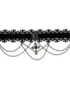 Spirit Halloween Vampire Cross Lace Choker Necklace -HALLOWEEN COSTUMES Sales 01404003 b