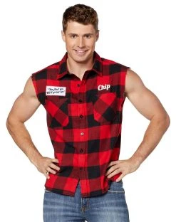 Spirit Halloween Adult Redneck Wood Chip Flannel Shirt