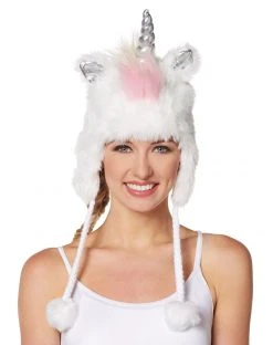 Spirit Halloween Faux Fur Unicorn Pom Pom Hat