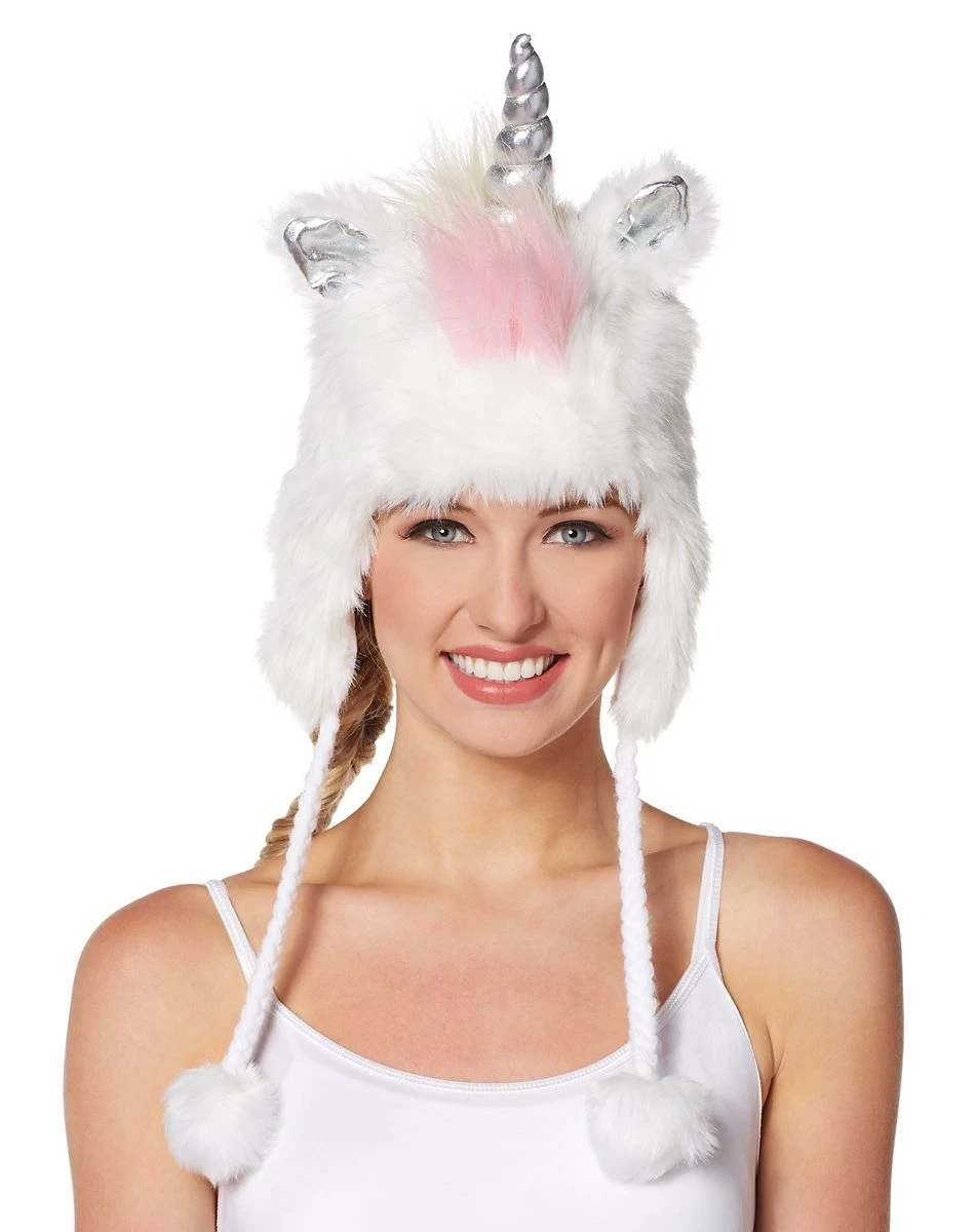 Spirit Halloween Faux Fur Unicorn Pom Pom Hat 3 Spirit Halloween Faux Fur Unicorn Pom Pom Hat