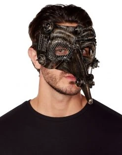 Spirit Halloween Silver Steampunk Plague Doctor Half Mask