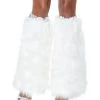 Spirit Halloween White Faux Fur Leg Warmers -HALLOWEEN COSTUMES Sales 01412550 a