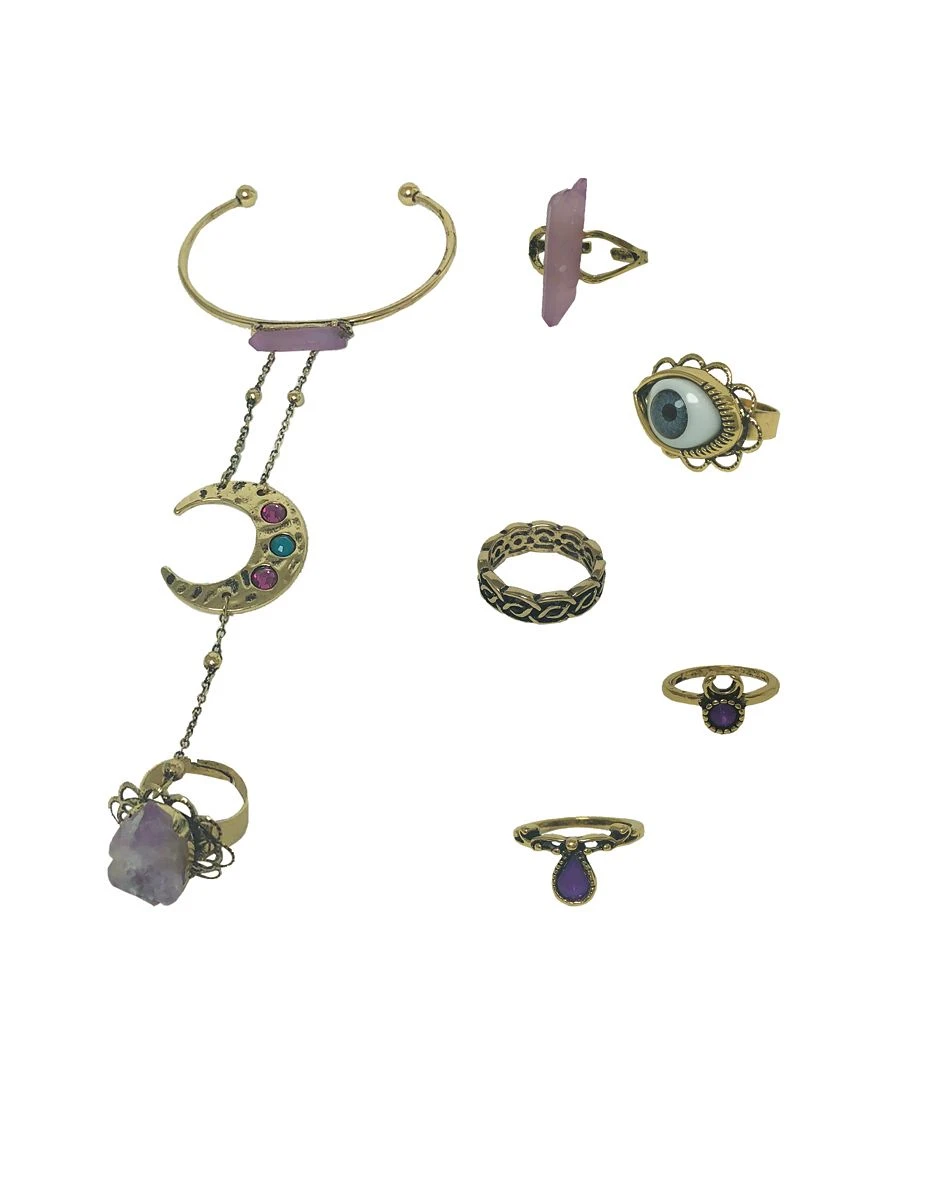 Spirit Halloween Fortune Teller Bracelet and Rings Set 4 Spirit Halloween Fortune Teller Bracelet and Rings Set - Image 2