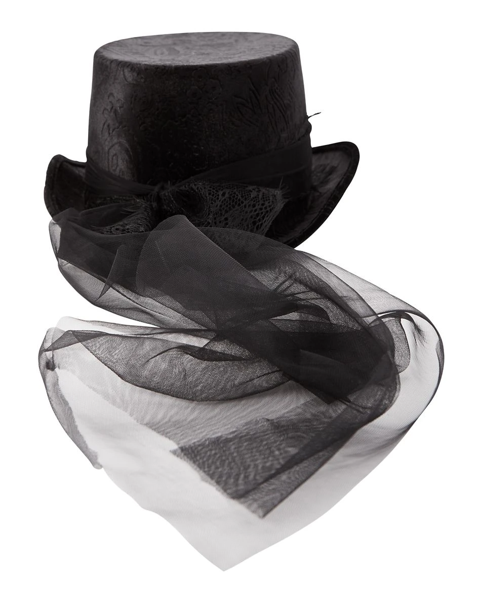 Spirit Halloween Vampire Lace Top Hat 4 Spirit Halloween Vampire Lace Top Hat - Image 2