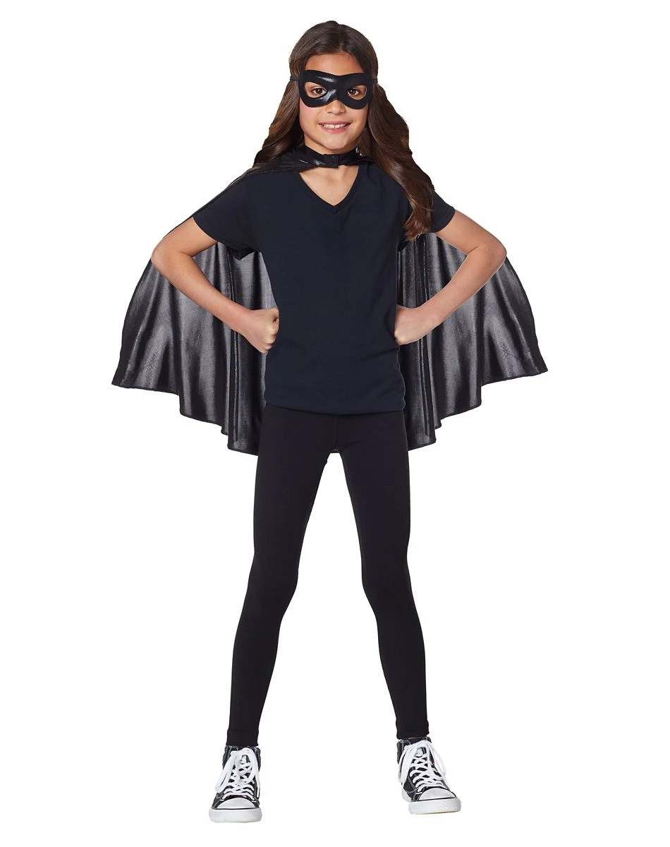 Spirit Halloween Kids Black Cape and Mask 3 Spirit Halloween Kids Black Cape and Mask