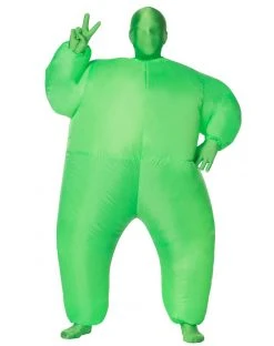 Spirit Halloween Kids Green Light Up Inflatable Super Skin Suit Costume