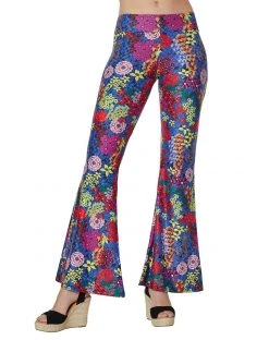 Spirit Halloween Adult Flower Bell Bottom Pants