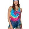 Spirit Halloween Tie Dye Fringe Tank Top -HALLOWEEN COSTUMES Sales 01425651 a