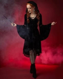 Spirit Halloween Celestial Coven Hooded Velvet Dress -HALLOWEEN COSTUMES Sales 01428283 c