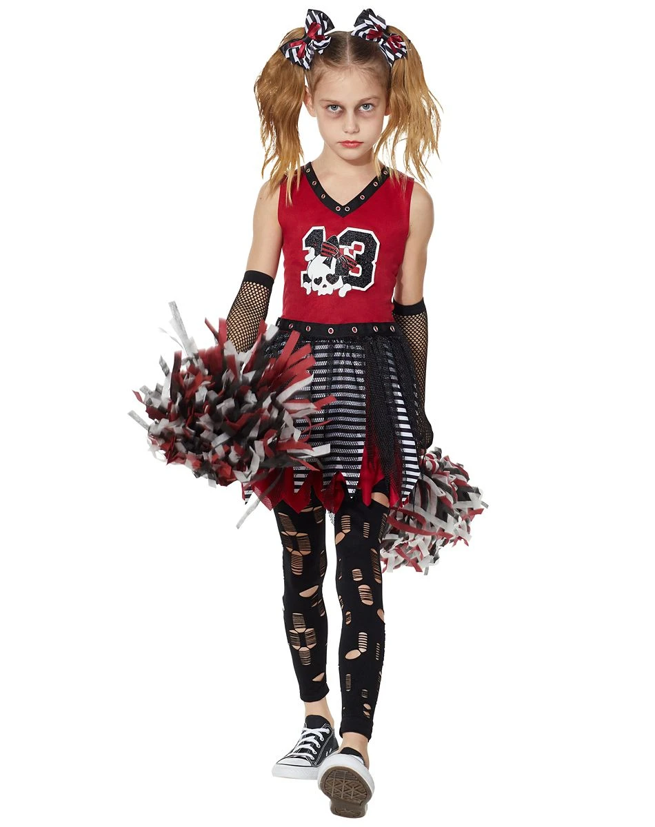 Spirit Halloween Kids Zombie Cheerleader Costume 3 Spirit Halloween Kids Zombie Cheerleader Costume